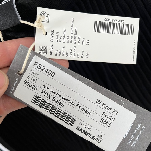 Adidas PRIMEKNIT wide leg ribbed pants size S - Picture 4 of 6